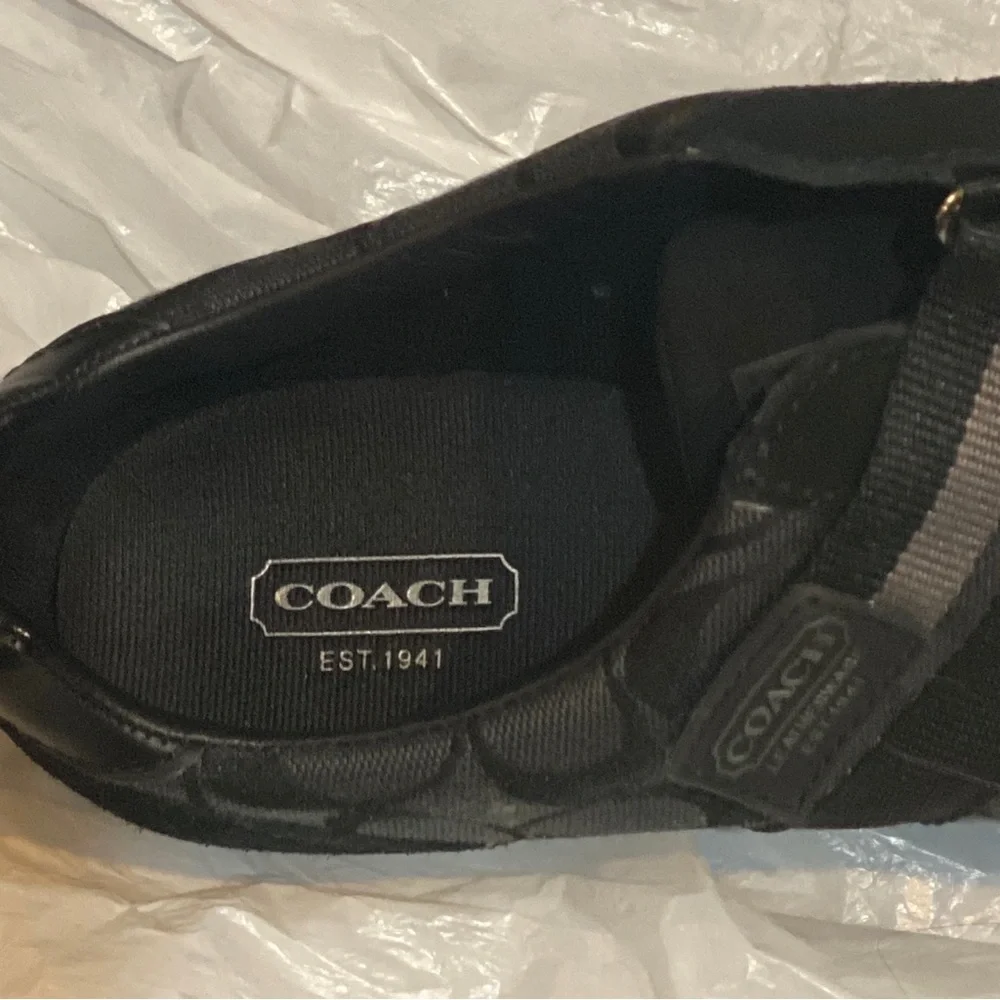 Coach Juli Monogram Signature Canvas/Leather Sneakers (Black/Gray) Size 9M - Picture 6 of 11